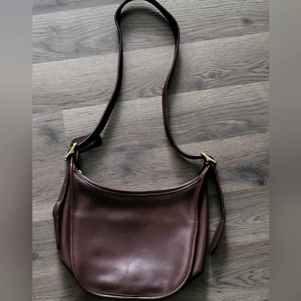 Coach Janice Legacy Dark Brown Leather Crossbody Purse 9950